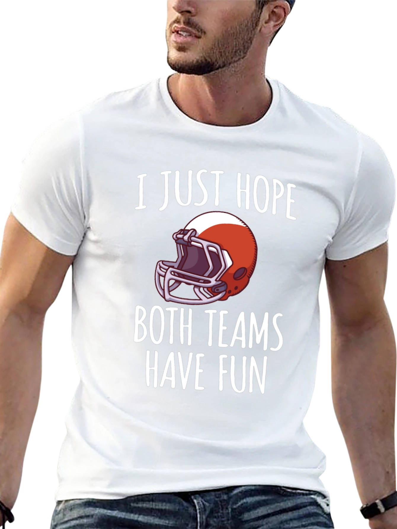 Black Funny Football Fan T-Shirt - Hope Both Teams Have Fun! view 13
