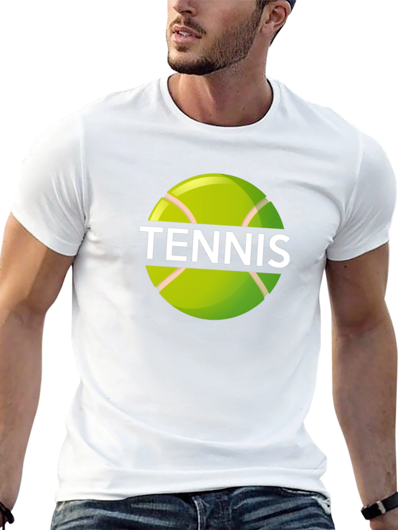 Black Tennis Ball Graphic Black T-Shirt view 13