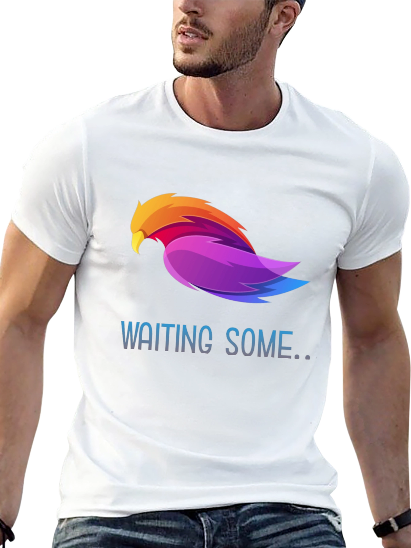 Black Waiting Some Colorful Bird Graphic T-Shirt view 13