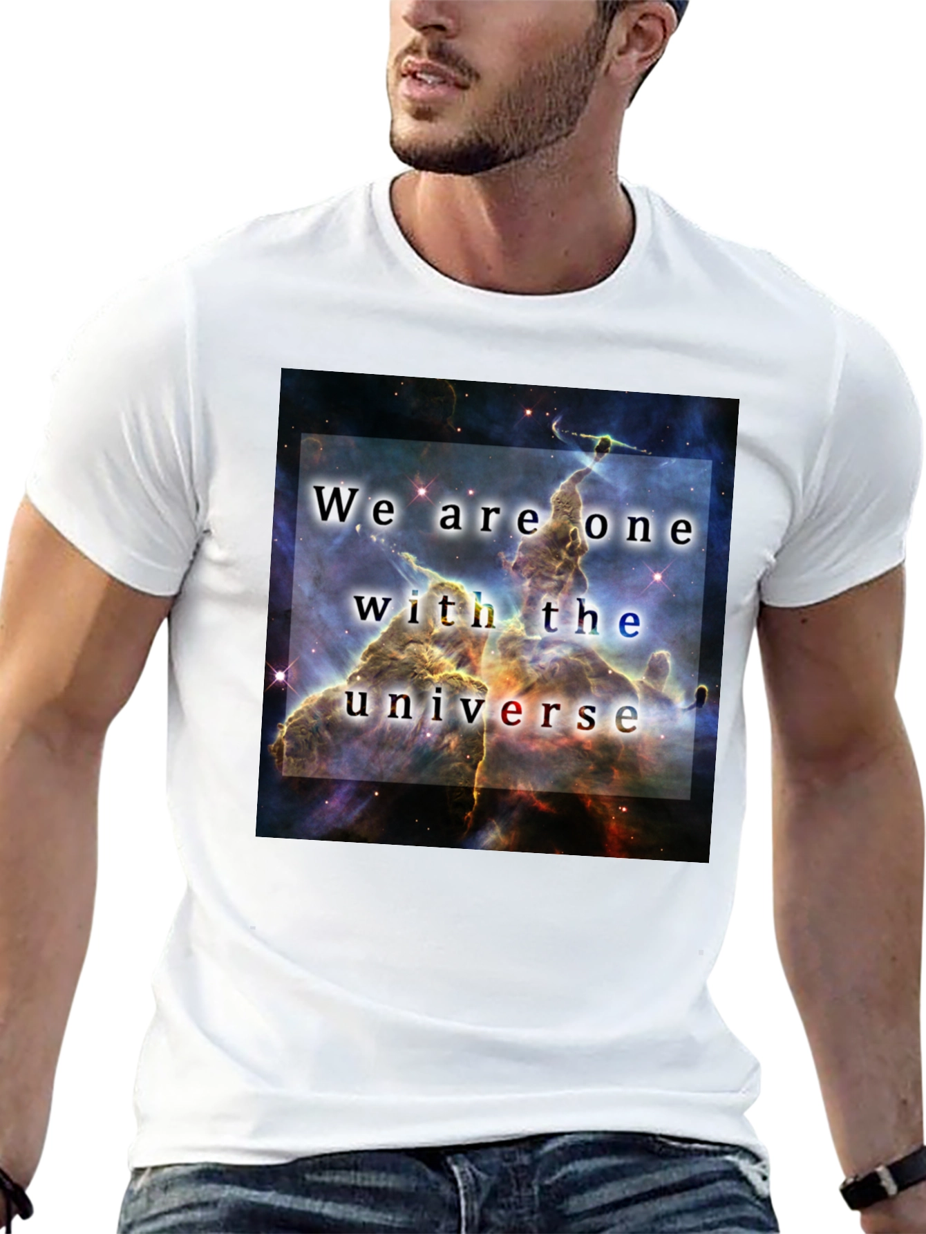 Black We Are One With The Universe Graphic T-Shirt view 13