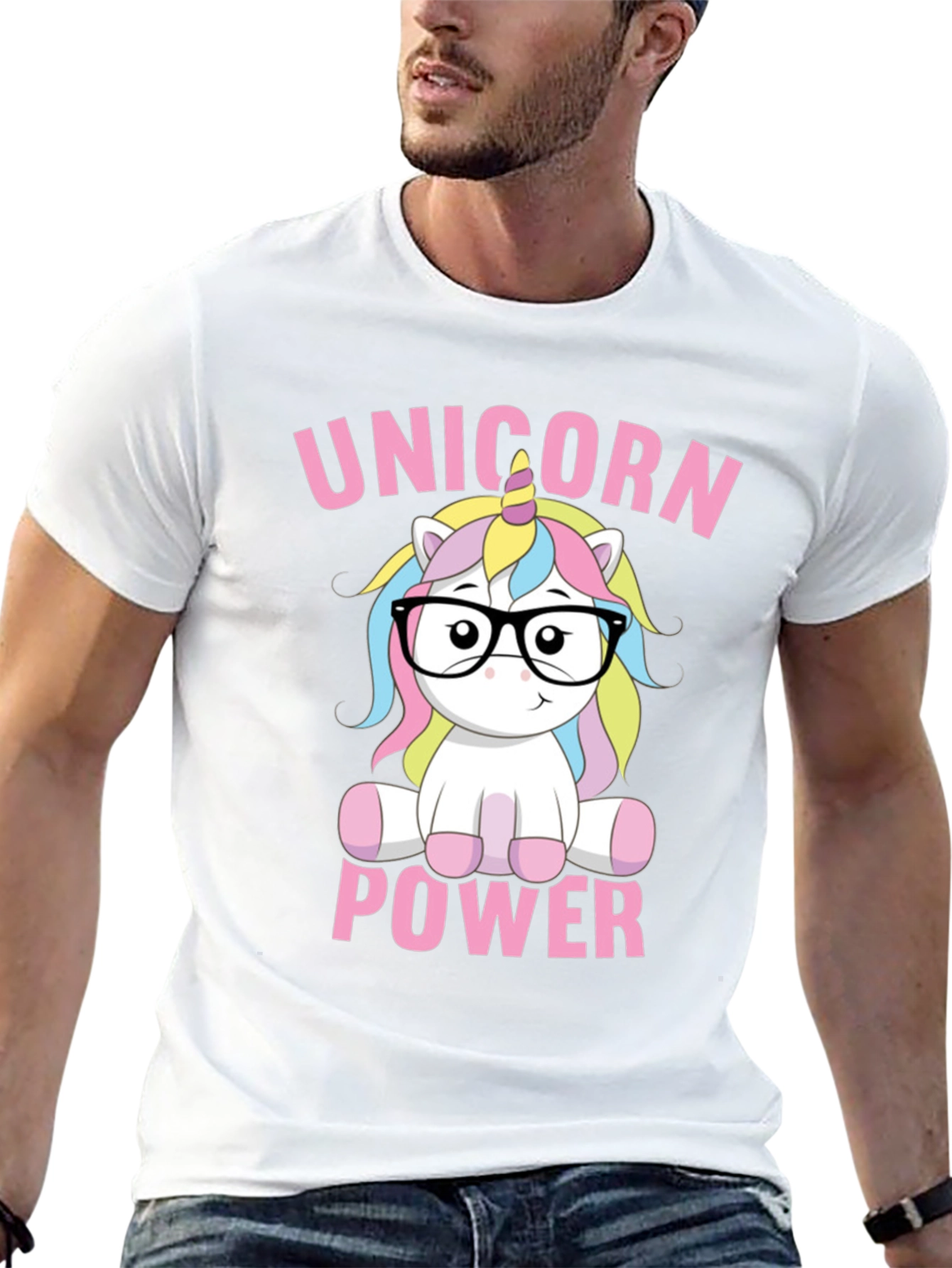 Black Unicorn Power T-Shirt - Cute Cartoon Design view 13