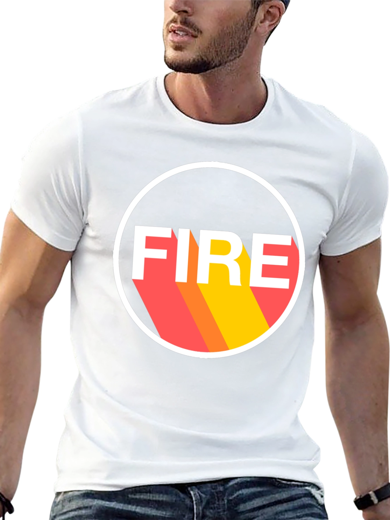 Black FIRE Graphic Tee - Bold Statement Shirt view 13