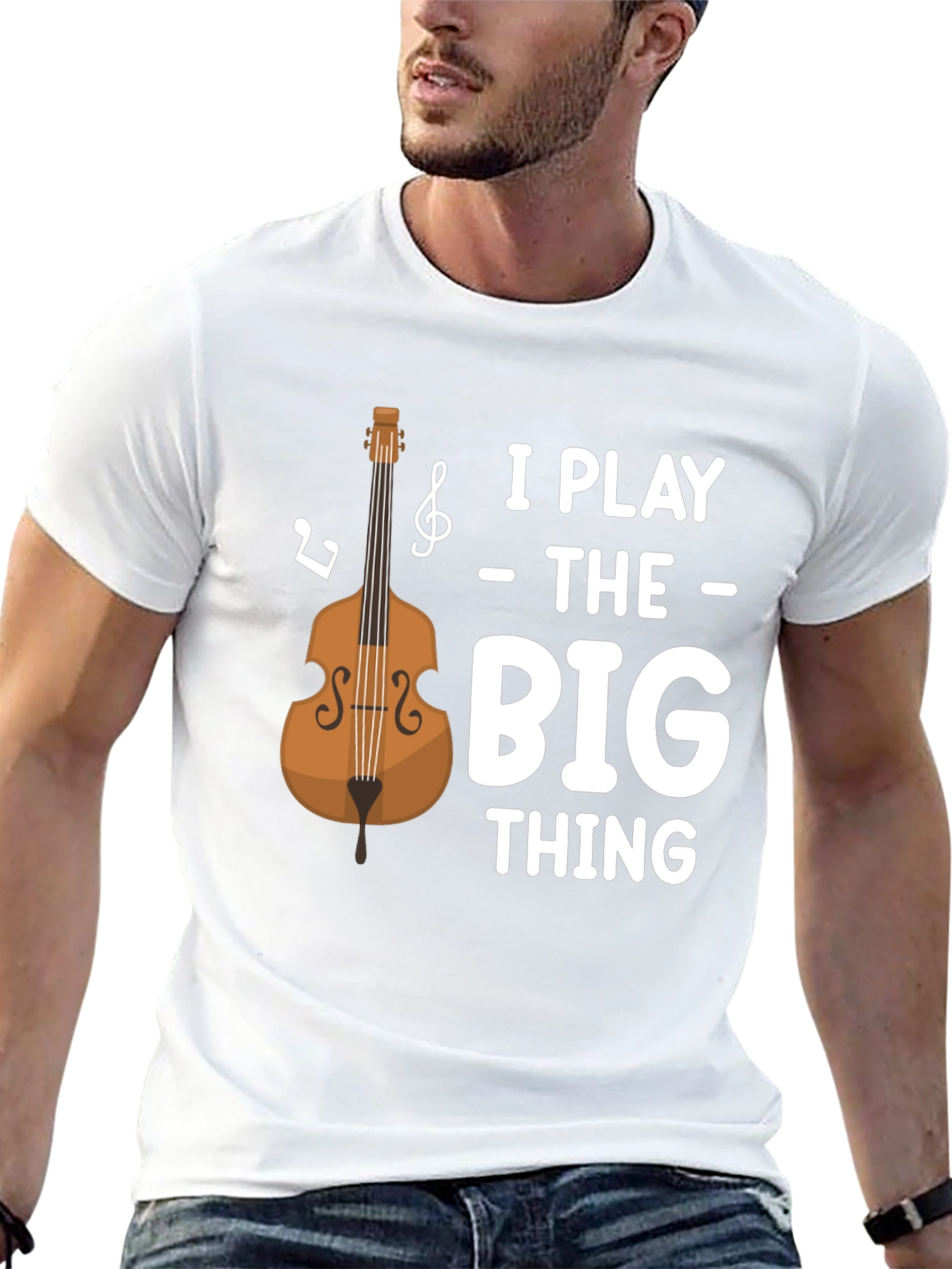 Black I Play the Big Thing T-Shirt - Bass Guitar Tee view 13