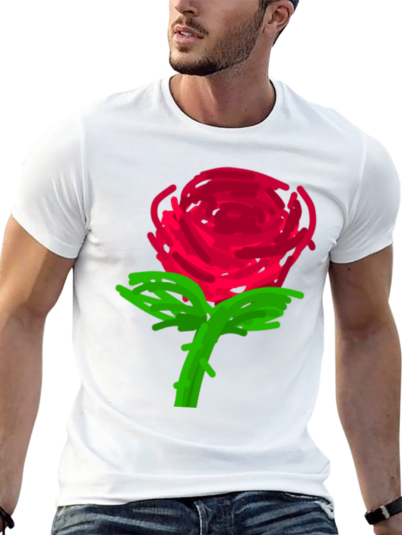 Rose Graphic Black T-Shirt - 13