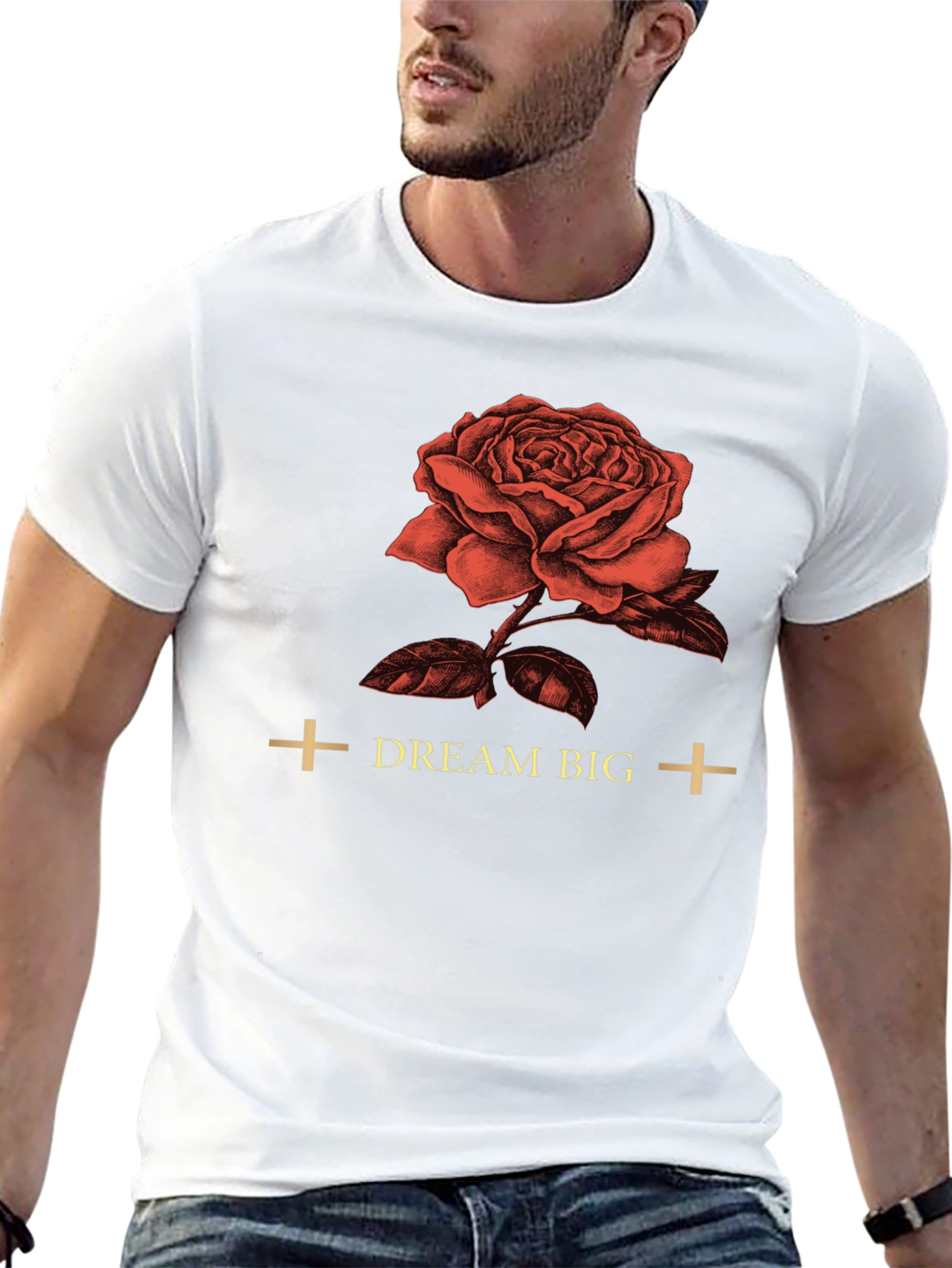 Black Dream Big Rose Graphic Tee - Soft Cotton view 13
