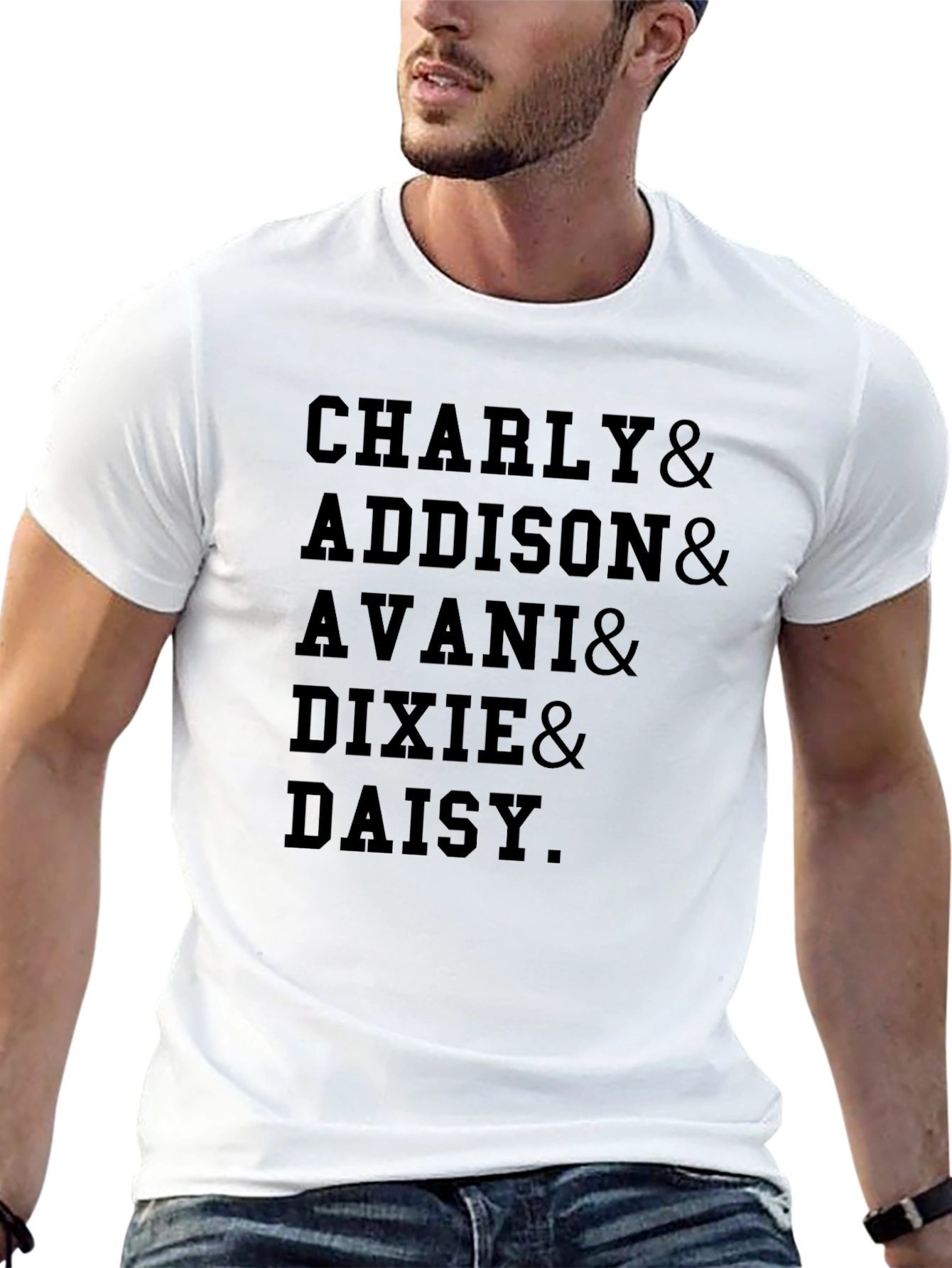 Black Charly, Addison, Avani, Dixie, Daisy Black T-Shirt view 13