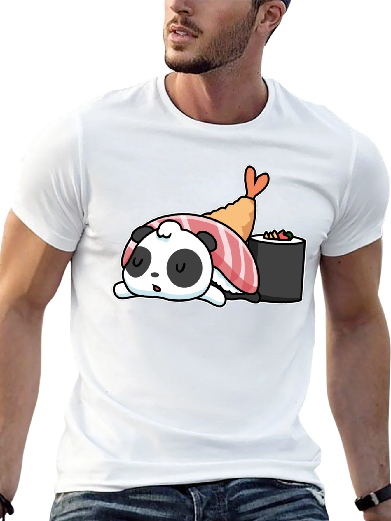 Black Sushi Panda Graphic Tee view 13