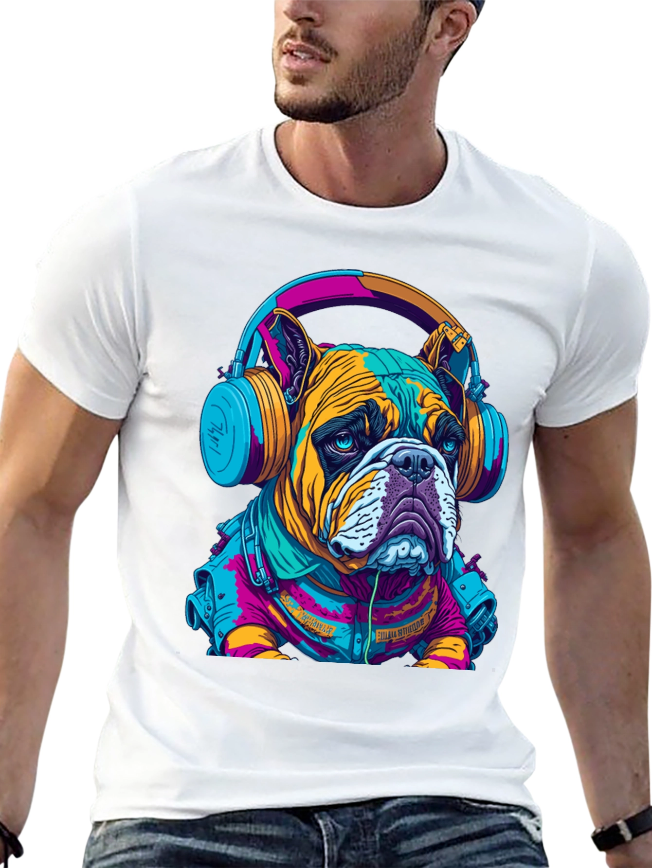 Black Bulldog DJ Graphic Tee - Trendy Streetwear view 13