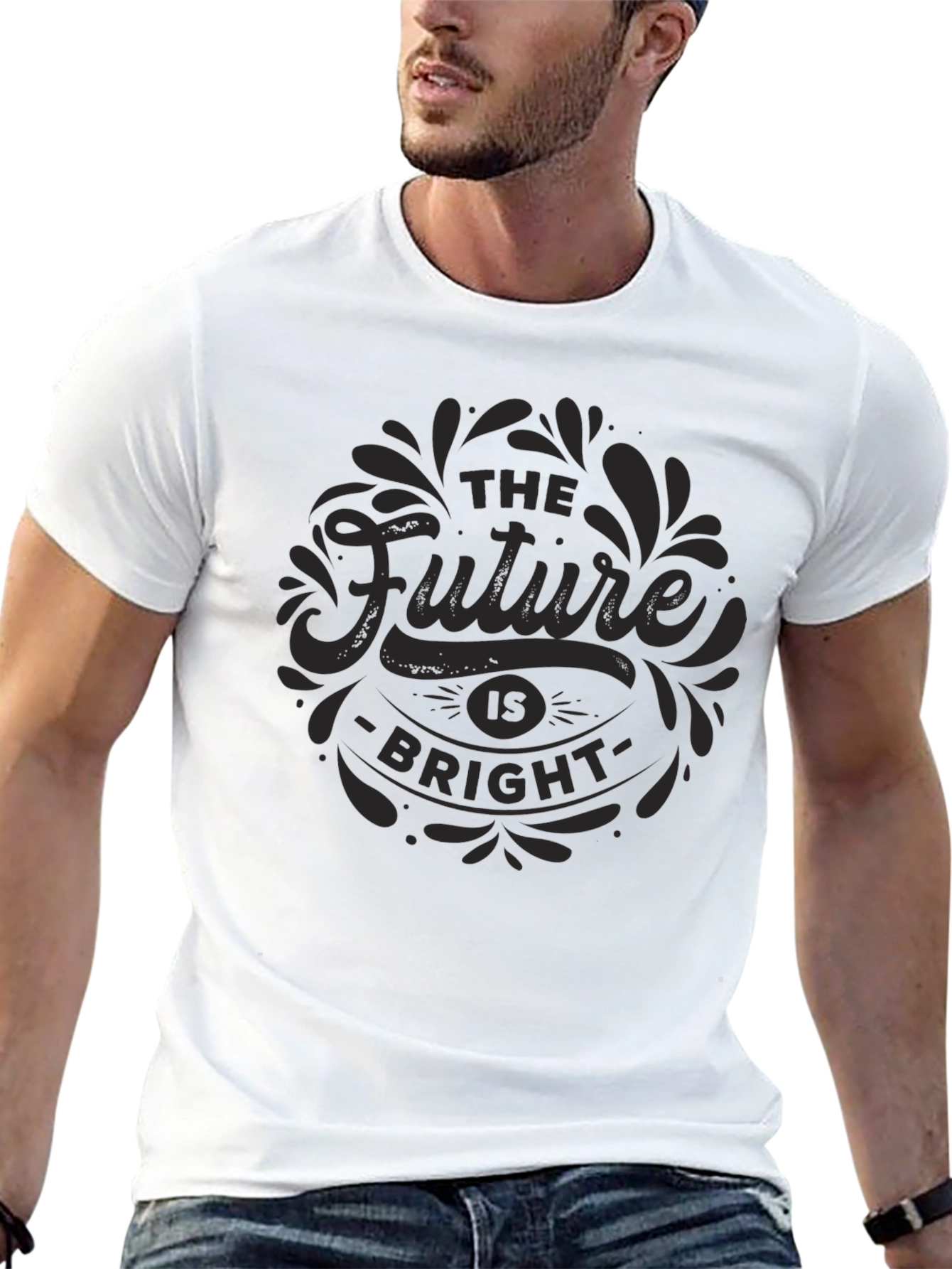 Black The Future is Bright Graphic Tee - Black view 13
