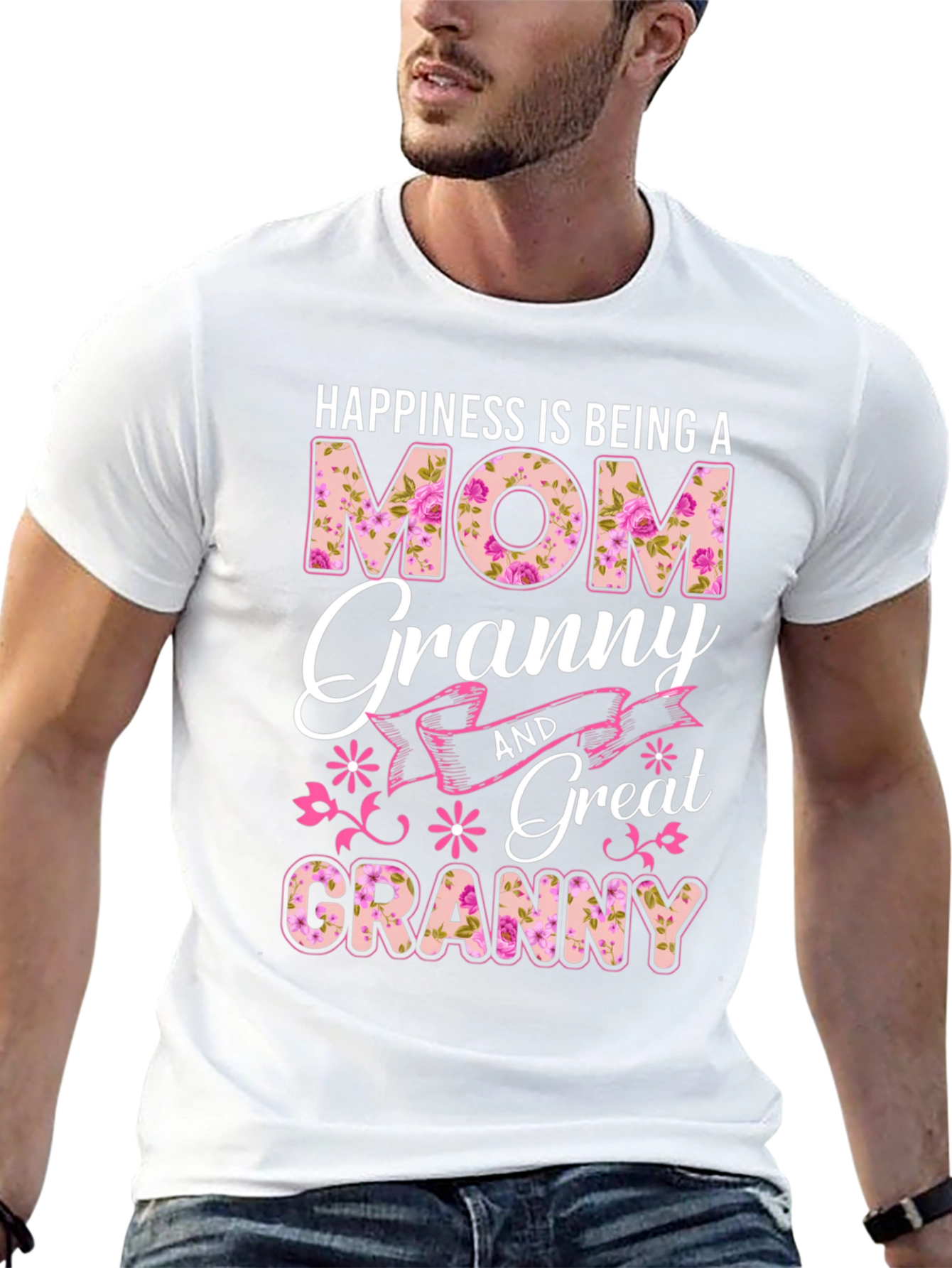 Black Happiness is Being a Mom Granny Great Granny T-Shirt view 13