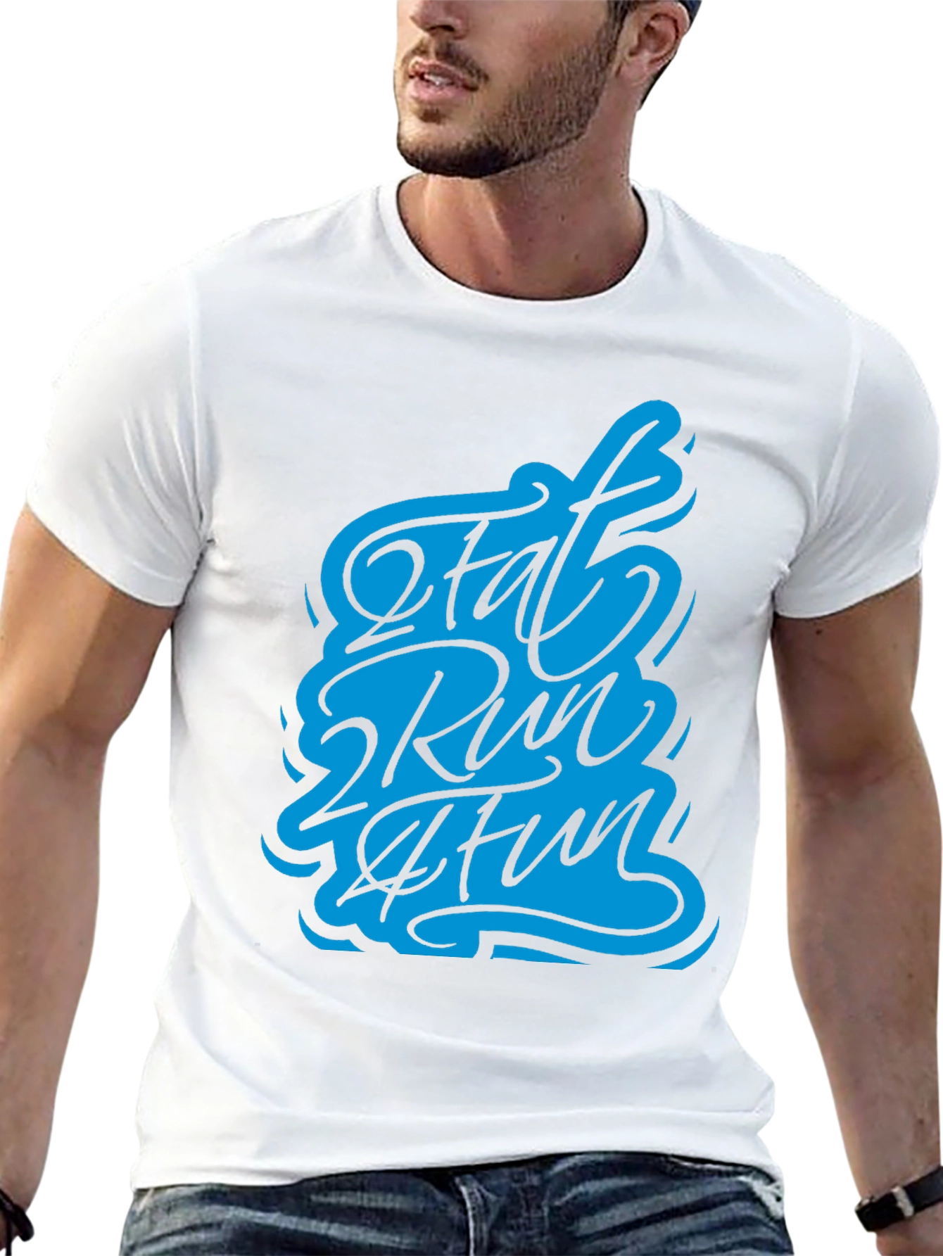 Black Fat 2 Run 2 Fun Graphic T-Shirt - Black view 13