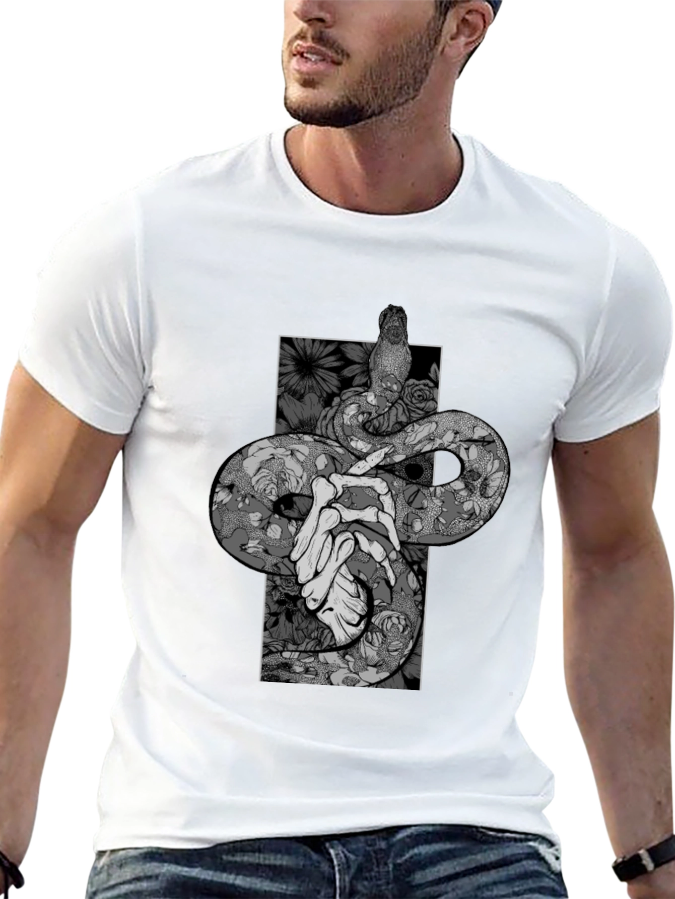 Black Snake & Bones Graphic Black T-Shirt view 13