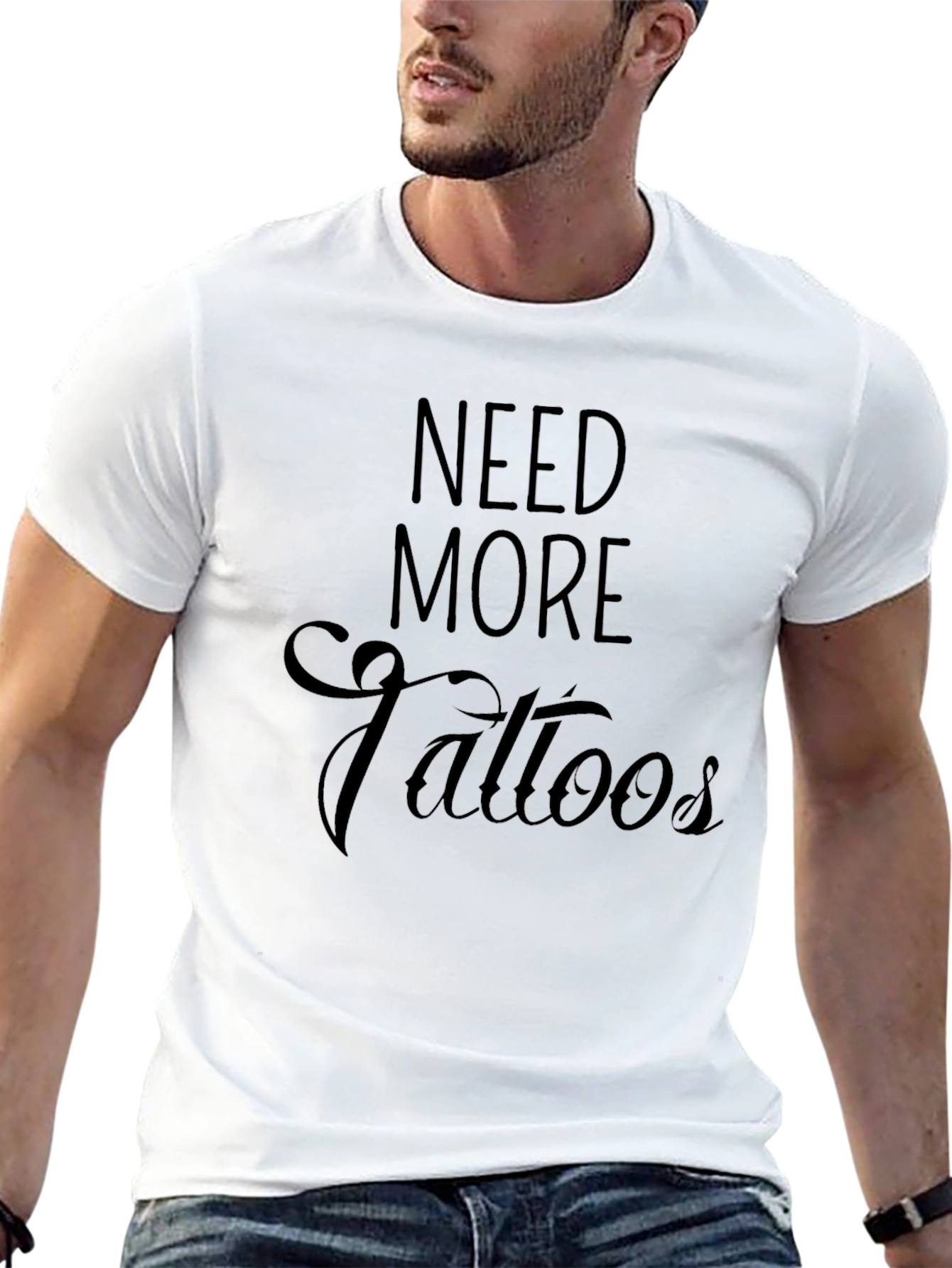 Black Need More Tattoos Black T-Shirt view 13