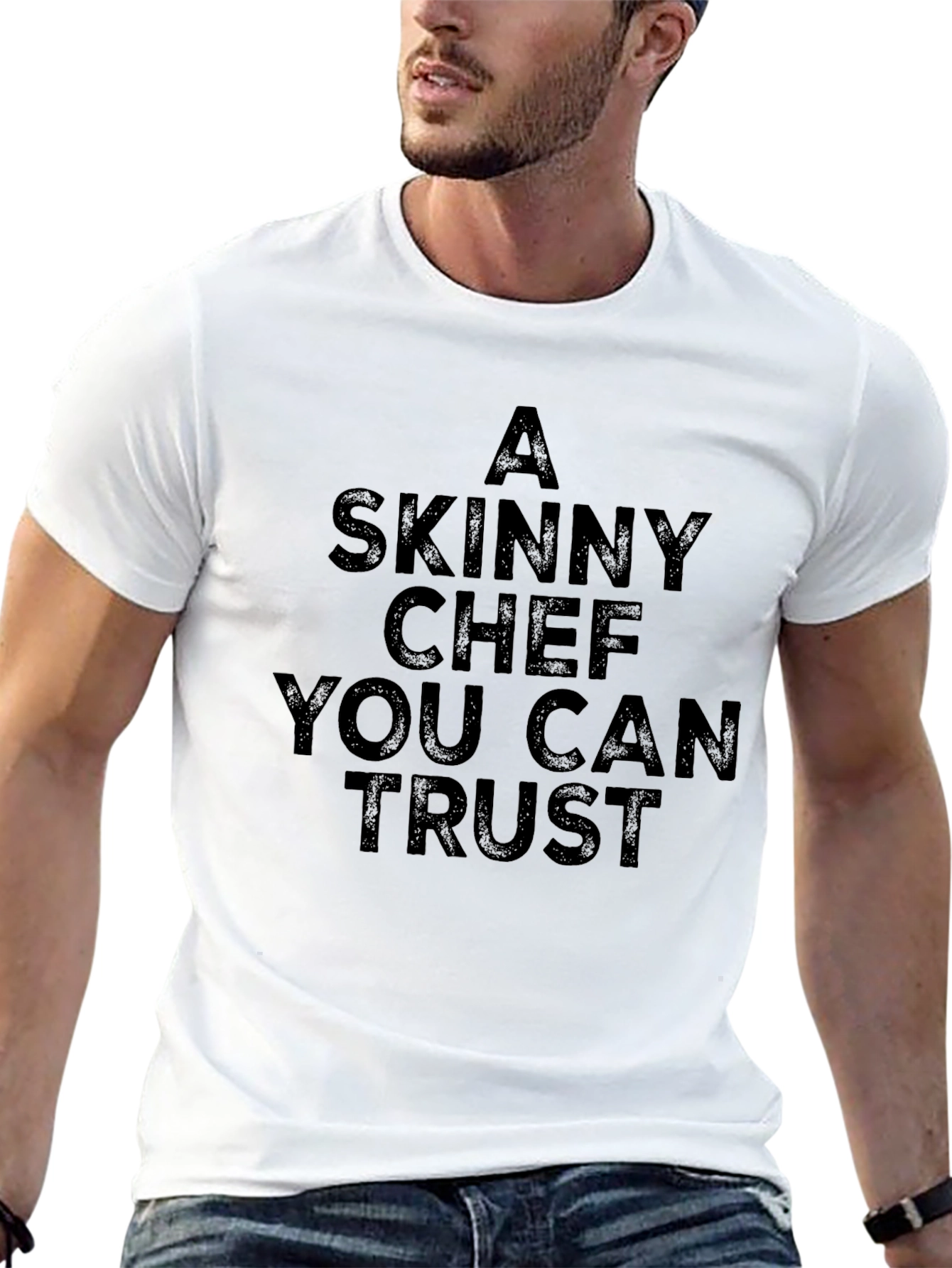 Black A Skinny Chef You Can Trust Graphic Tee view 13