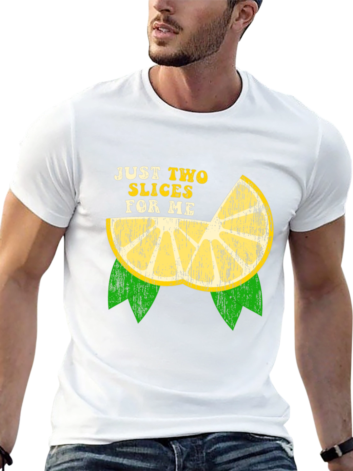 Black Just Two Slices For Me Funny Lemon Graphic T-Shirt view 13