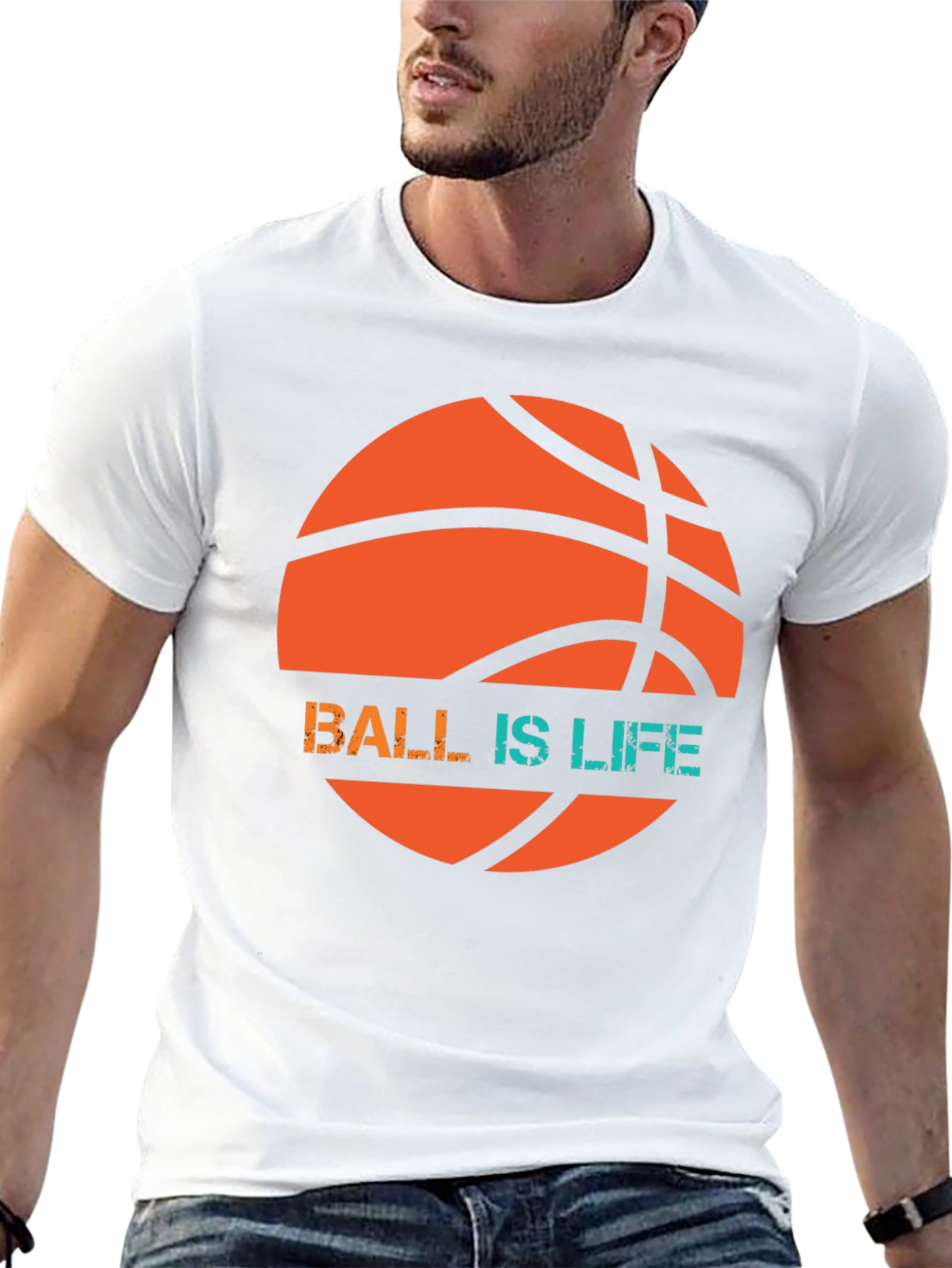 Black Ball is Life Graphic Tee - Basketball T-Shirt view 13