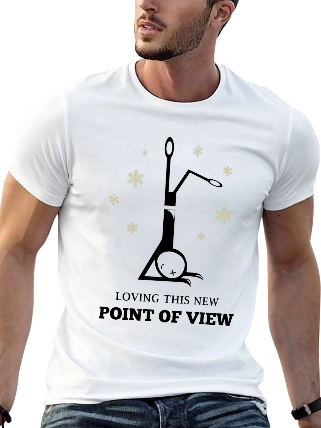 Black Upside Down Cat T-Shirt - New Point of View view 13