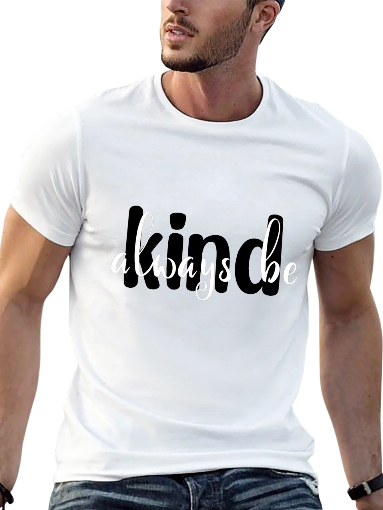 Black Always Be Kind Graphic Tee - Unisex Black T-Shirt view 13
