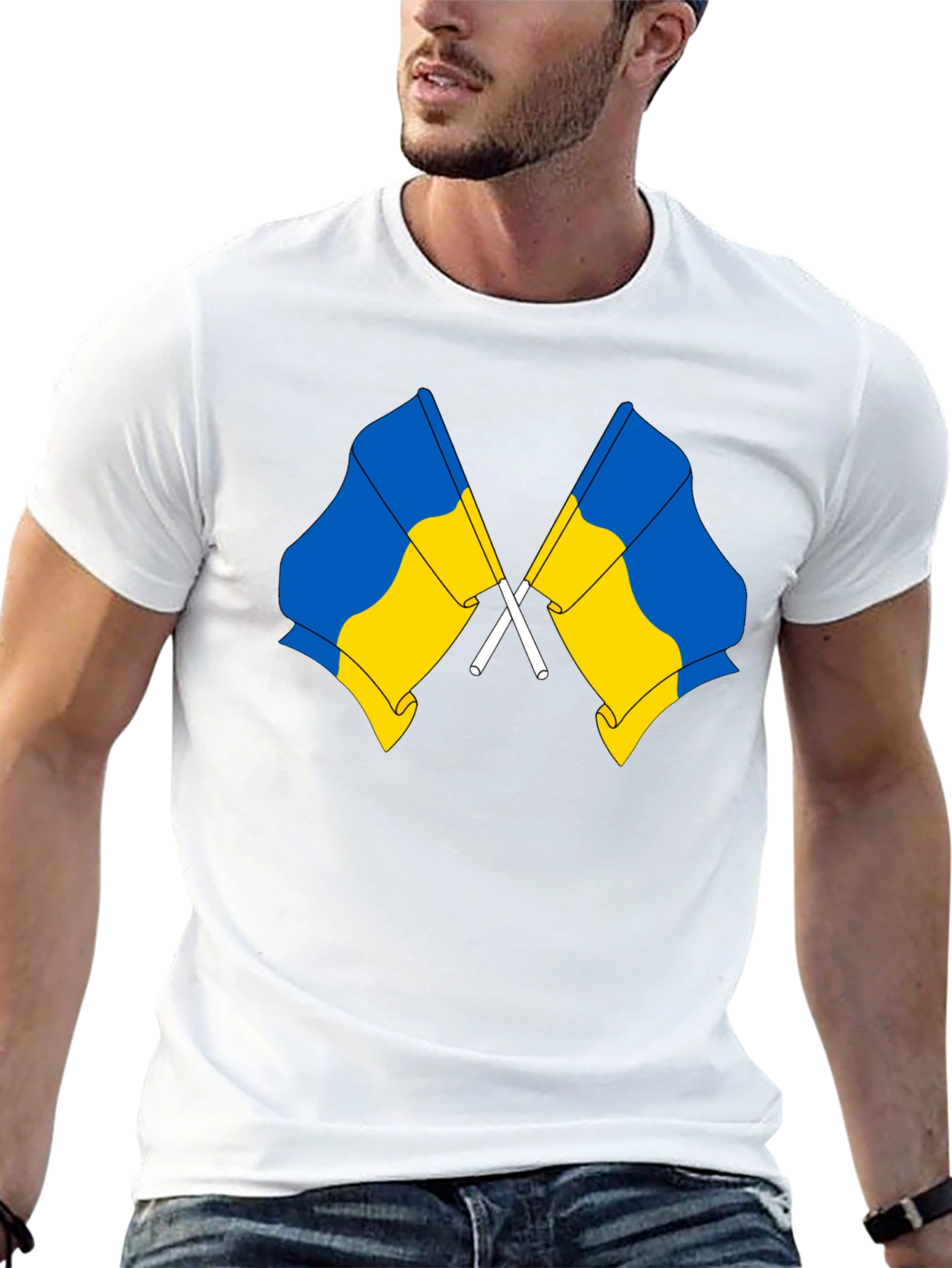 Black Ukraine Flags T-Shirt view 13
