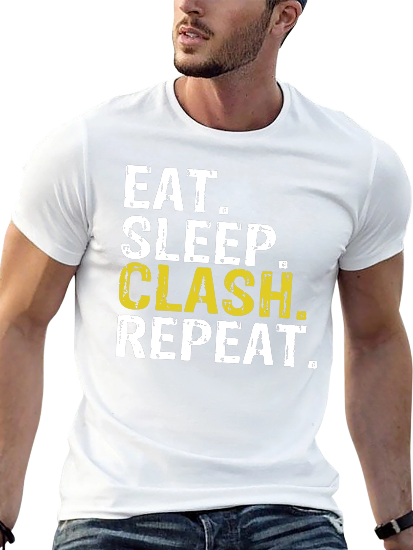 Black Eat Sleep Clash Repeat Black T-Shirt view 13