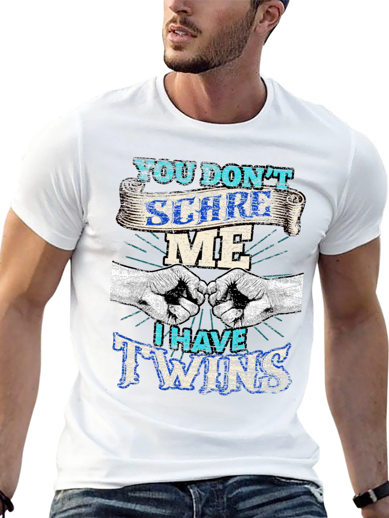Black You Don't Scare Me I Have Twins T-Shirt view 13