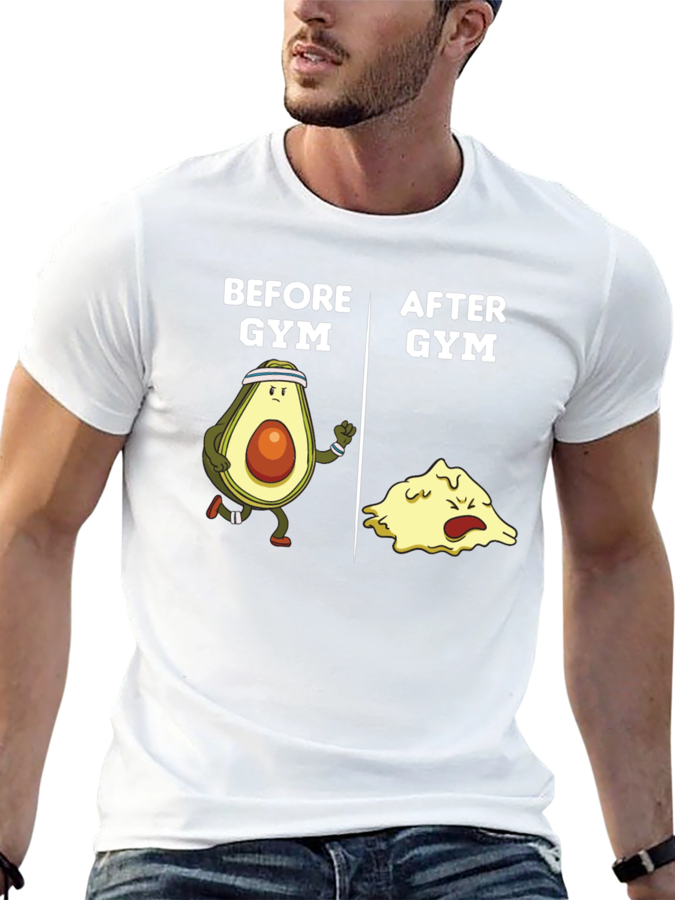 Black Funny Gym Avocado Black T-Shirt view 13