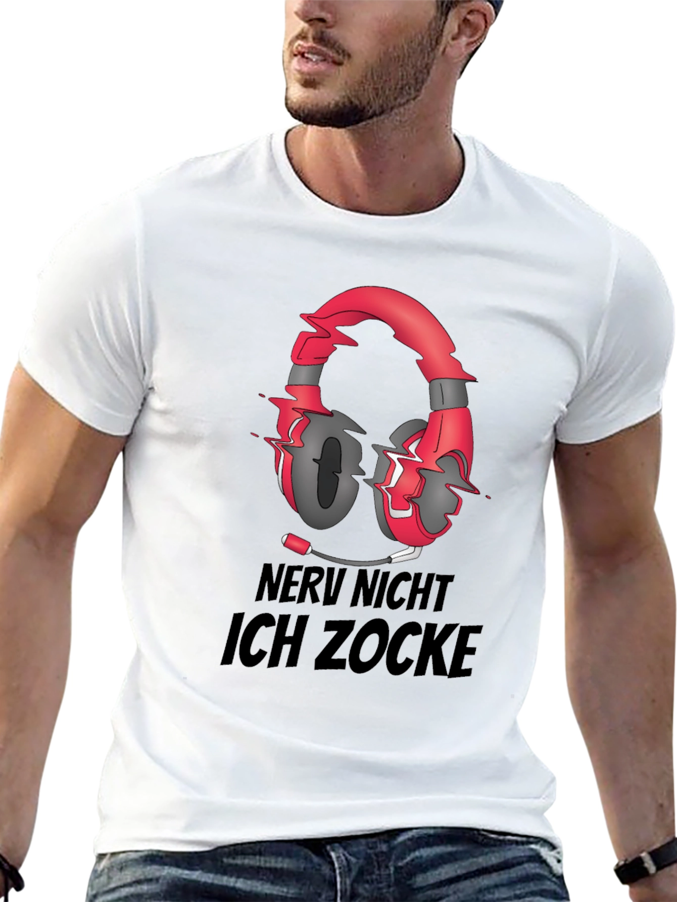 Black Nerv Nicht Ich Zocke T-Shirt Gaming Headset view 13