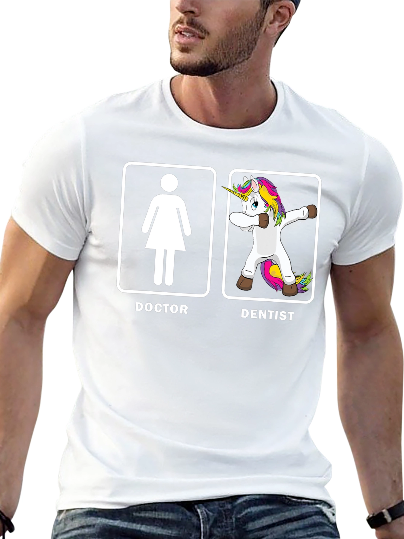 Black Funny Doctor Dentist T-Shirt - Unicorn Dab Humor Tee view 13