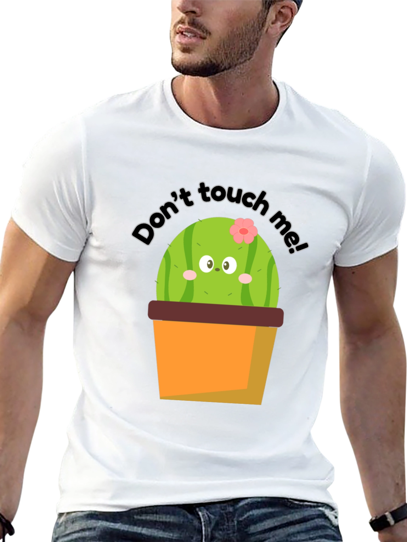 Black Cute Cactus Graphic Tee - Don't Touch Me! view 13
