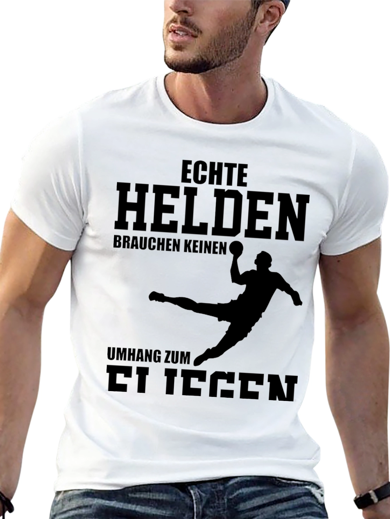 Black Echte Helden T-Shirt - Handball Design view 13