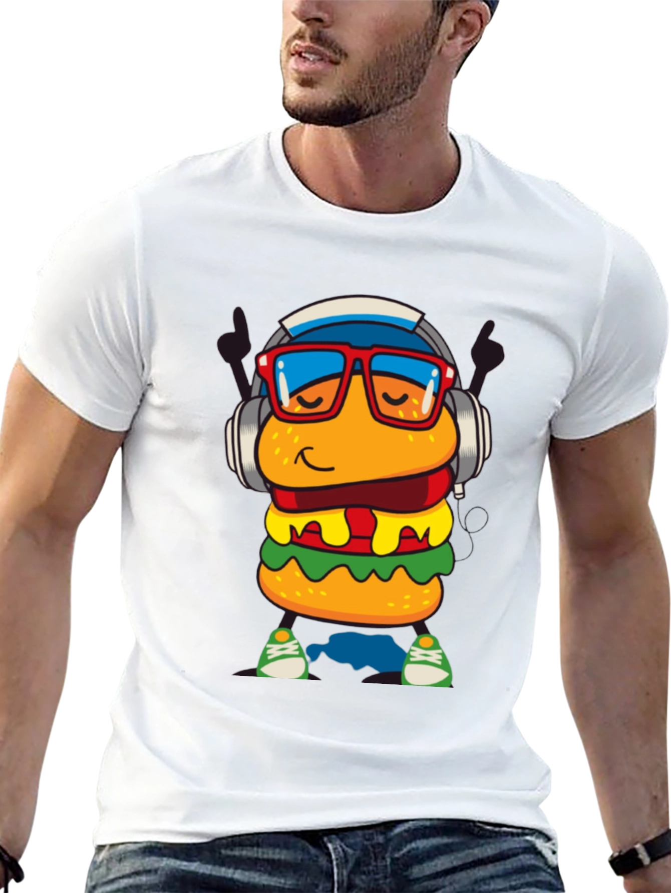 Black Burger Dude Graphic Tee - Black Short Sleeve view 13