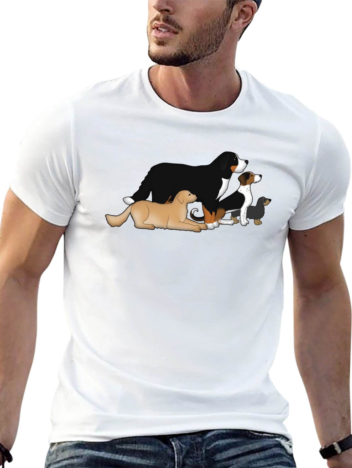 Black Dog Breed T-Shirt - Black Cotton Blend view 13