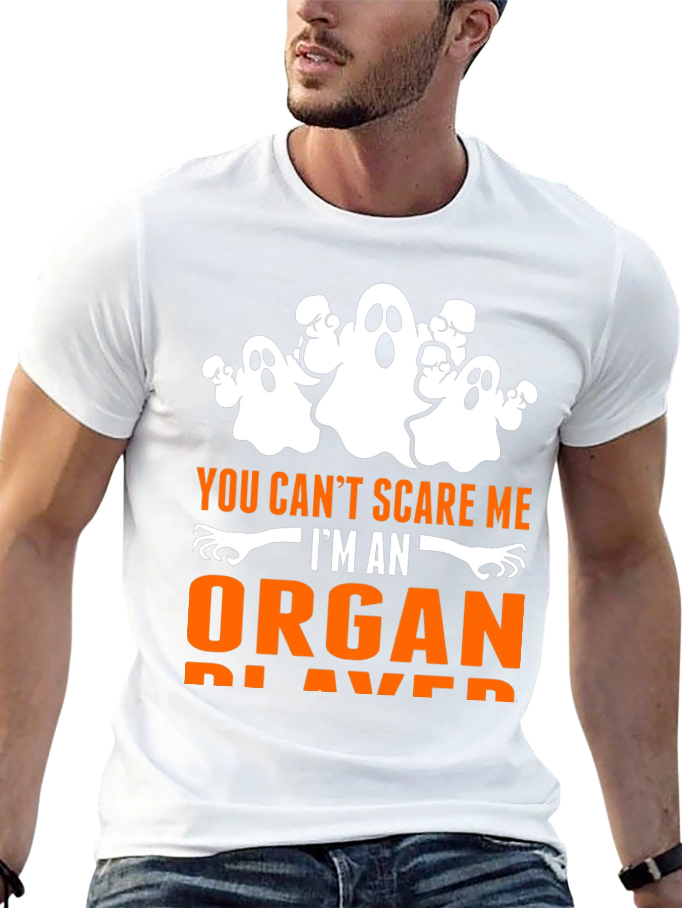 Black Funny Organ Player Halloween T-Shirt  view 13