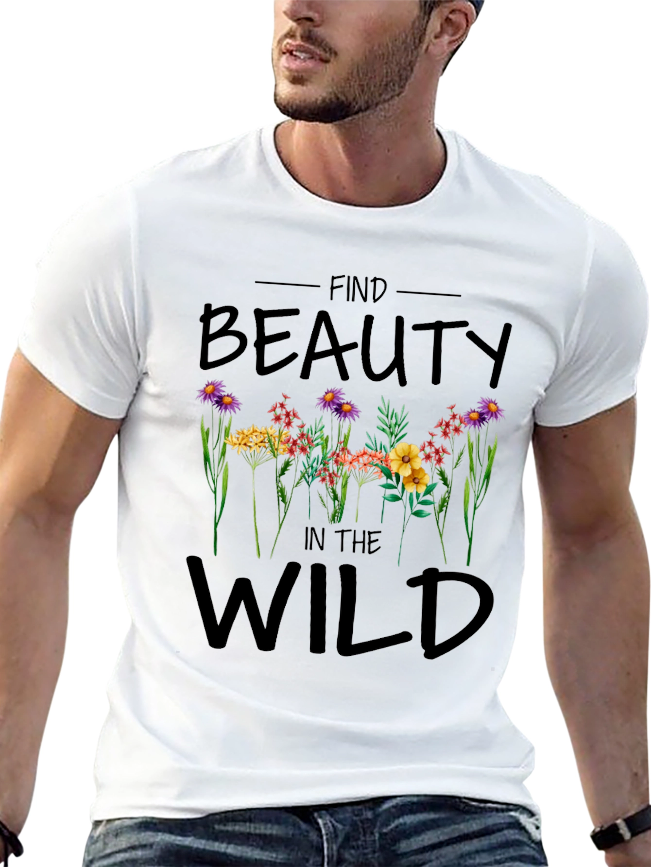 Black Find Beauty in the Wild Graphic T-Shirt view 13