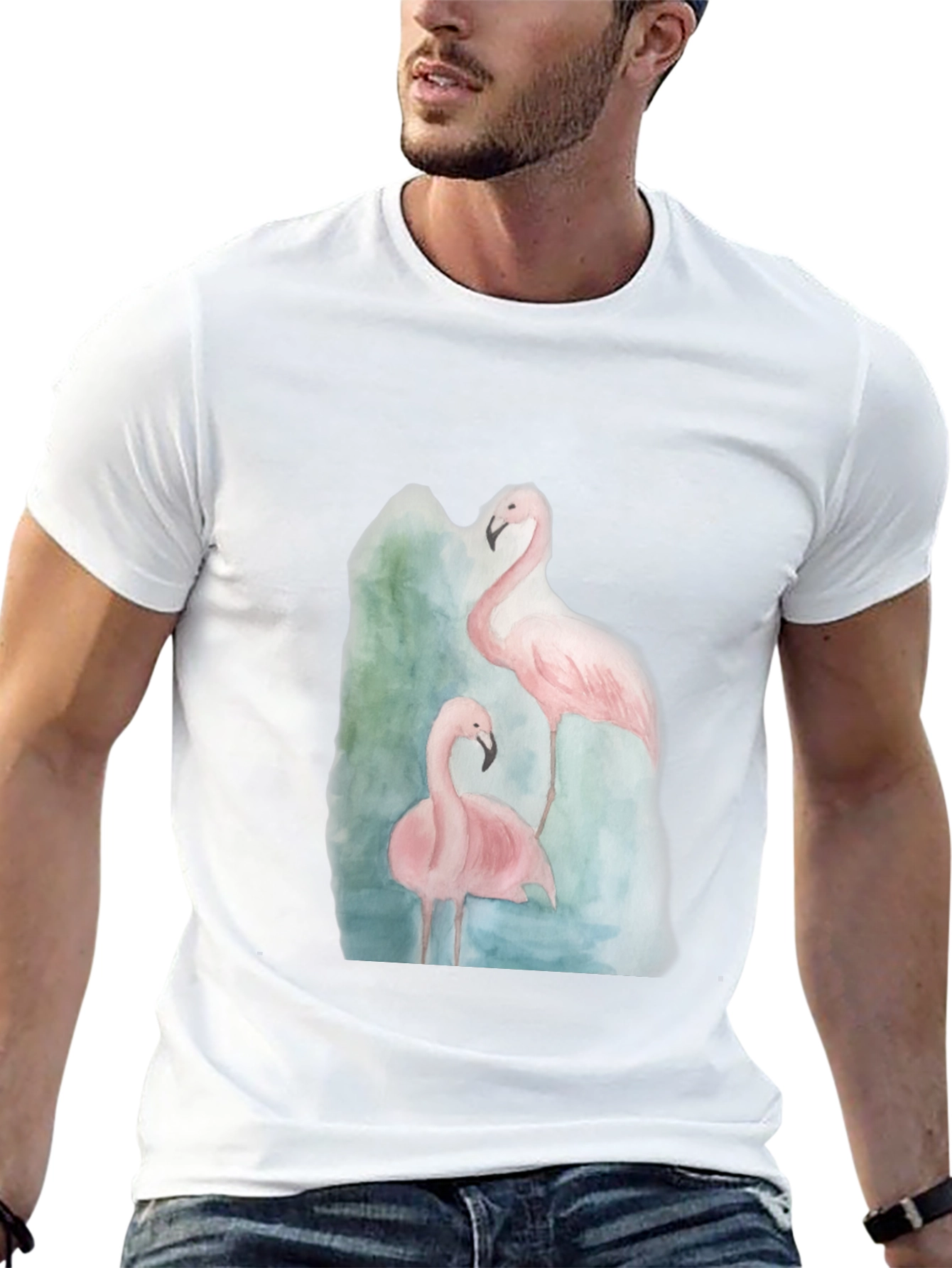 Black Flamingo Graphic Tee - Black Cotton Casual Shirt view 13