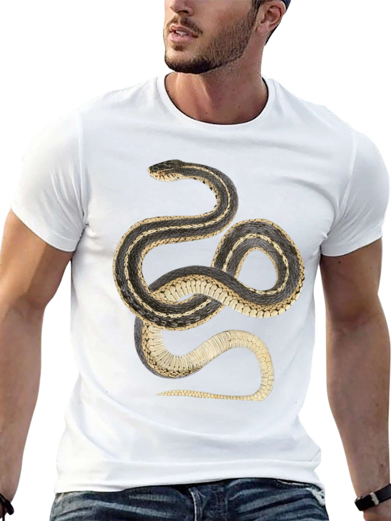 Black Snake Graphic T-Shirt - Black Cotton Tee view 13