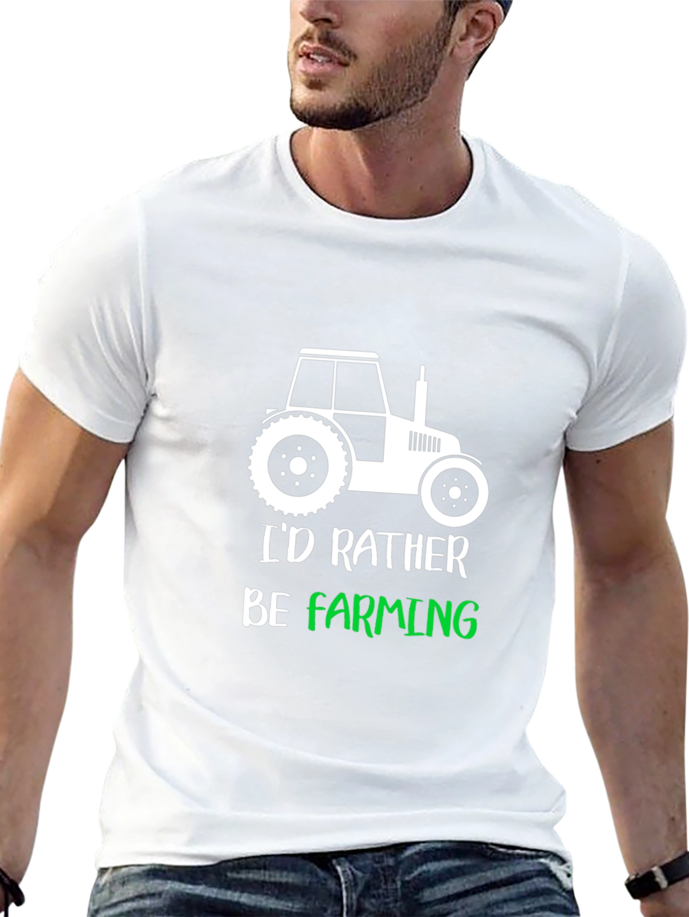 Black Farming T-Shirt: "I'd Rather Be Farming" Tee view 13