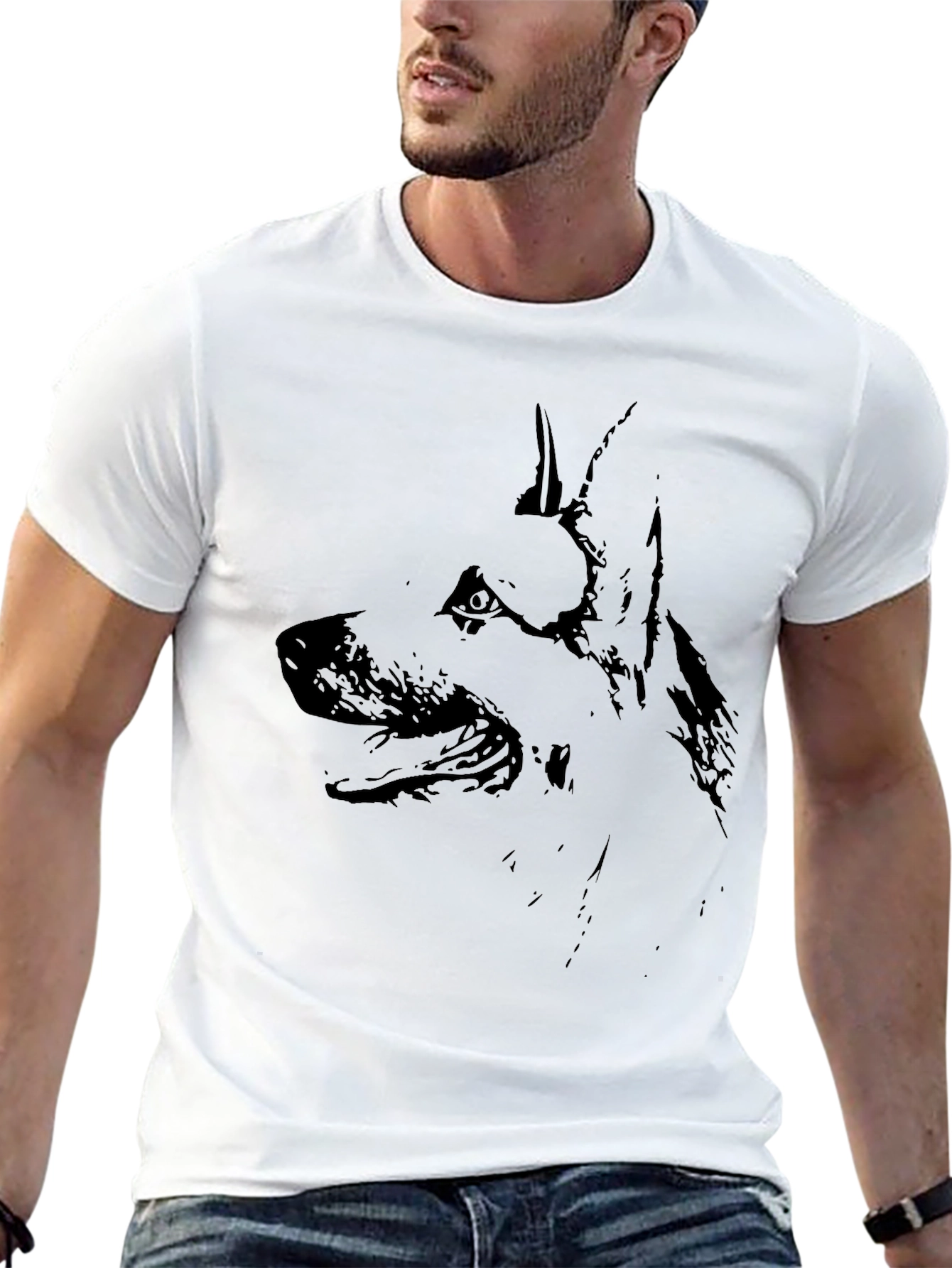 Black Black Dog Silhouette T-Shirt view 13