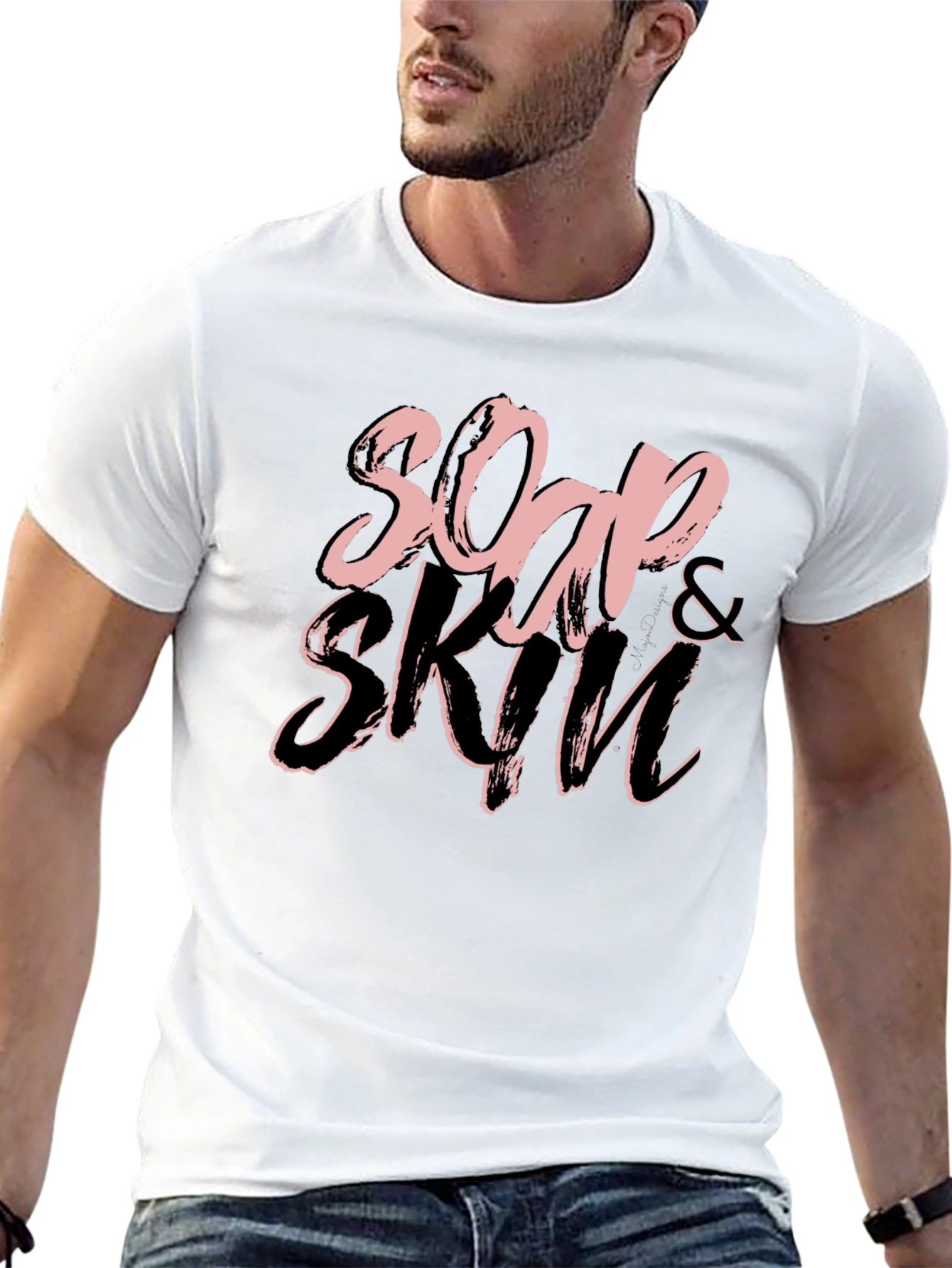 Black Soap & Skin Black Graphic T-Shirt view 13