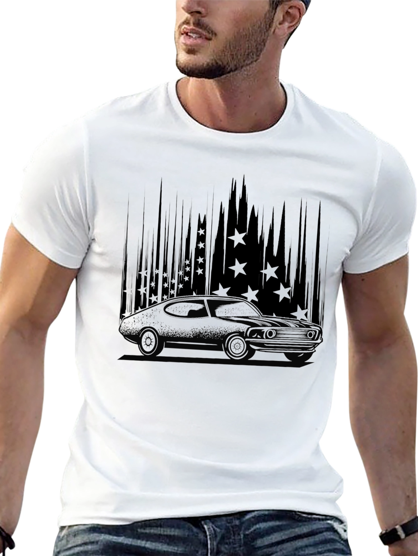 Black Vintage Car Graphic T-Shirt - Classic Style view 13