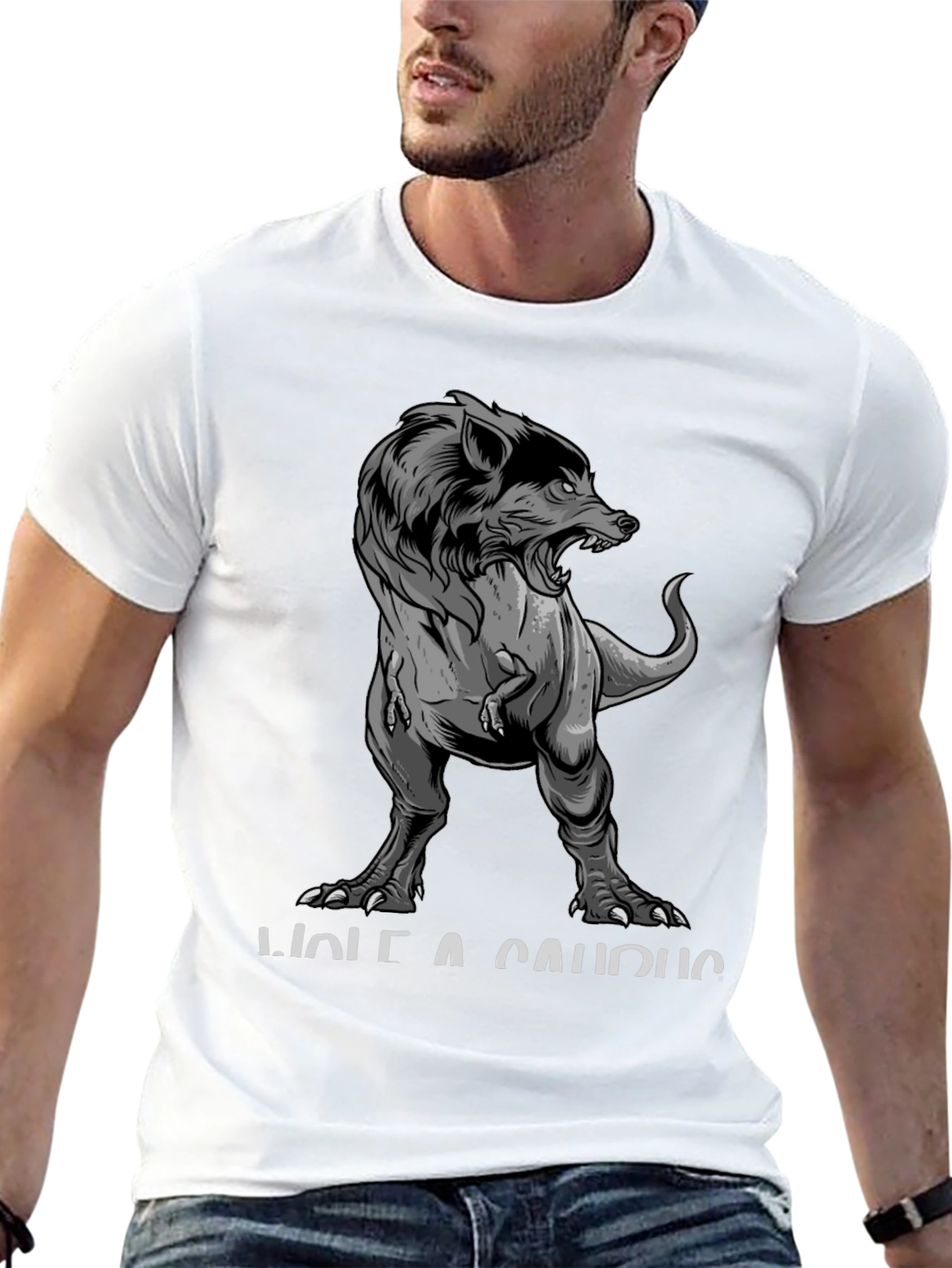 Black Wolf-a-Saurus T-Shirt view 13