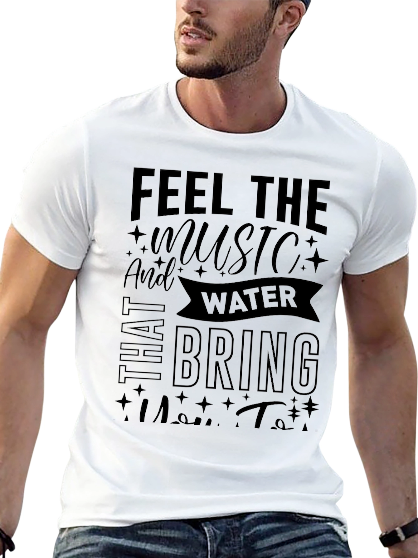Black Feel the Music Water T-Shirt view 13