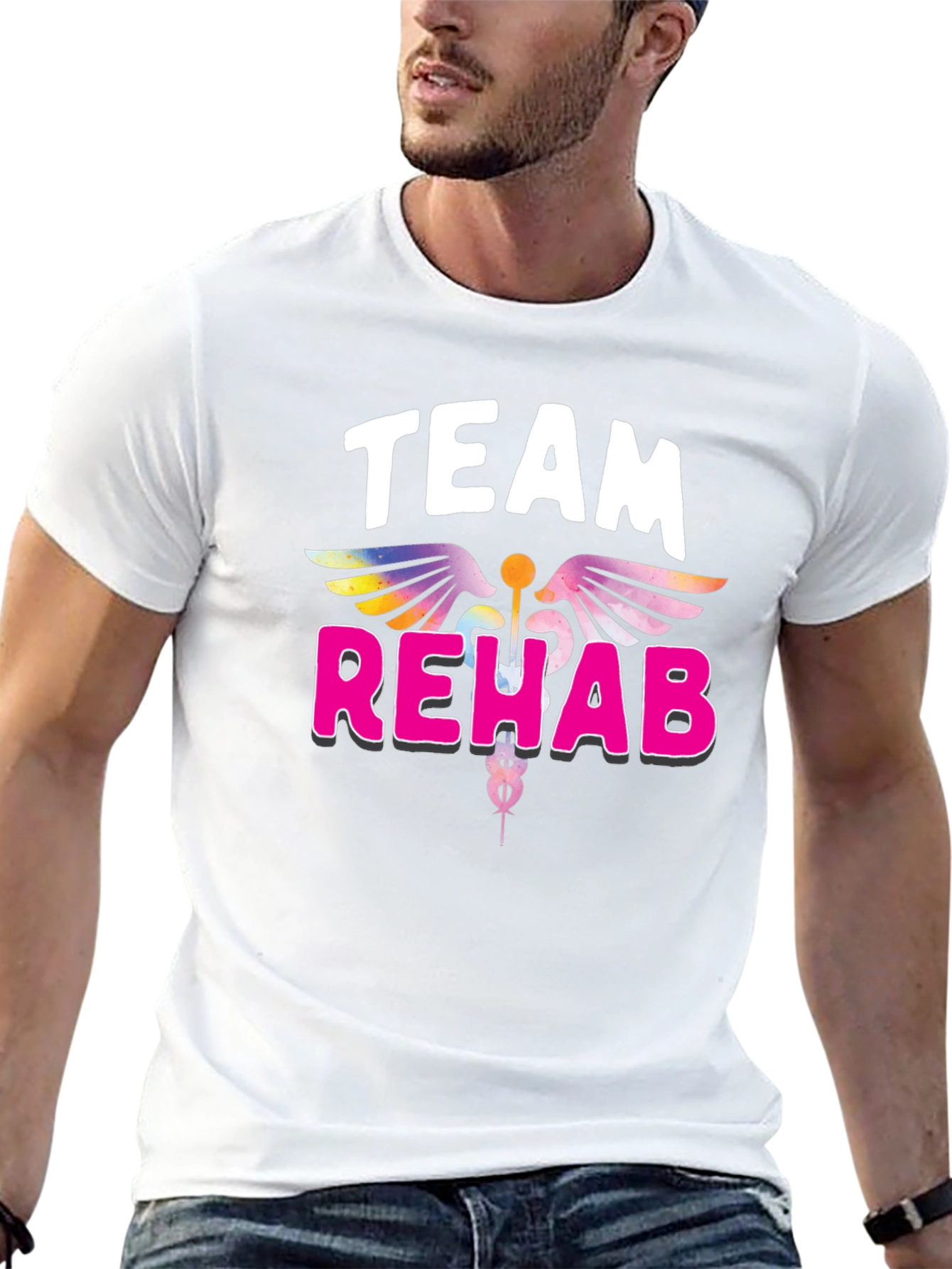 Black Team Rehab T-Shirt - Physical Therapy Tee view 13