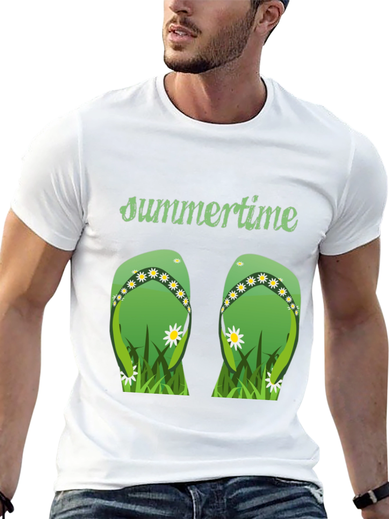 Black Summertime Flip Flop Graphic Tee view 13