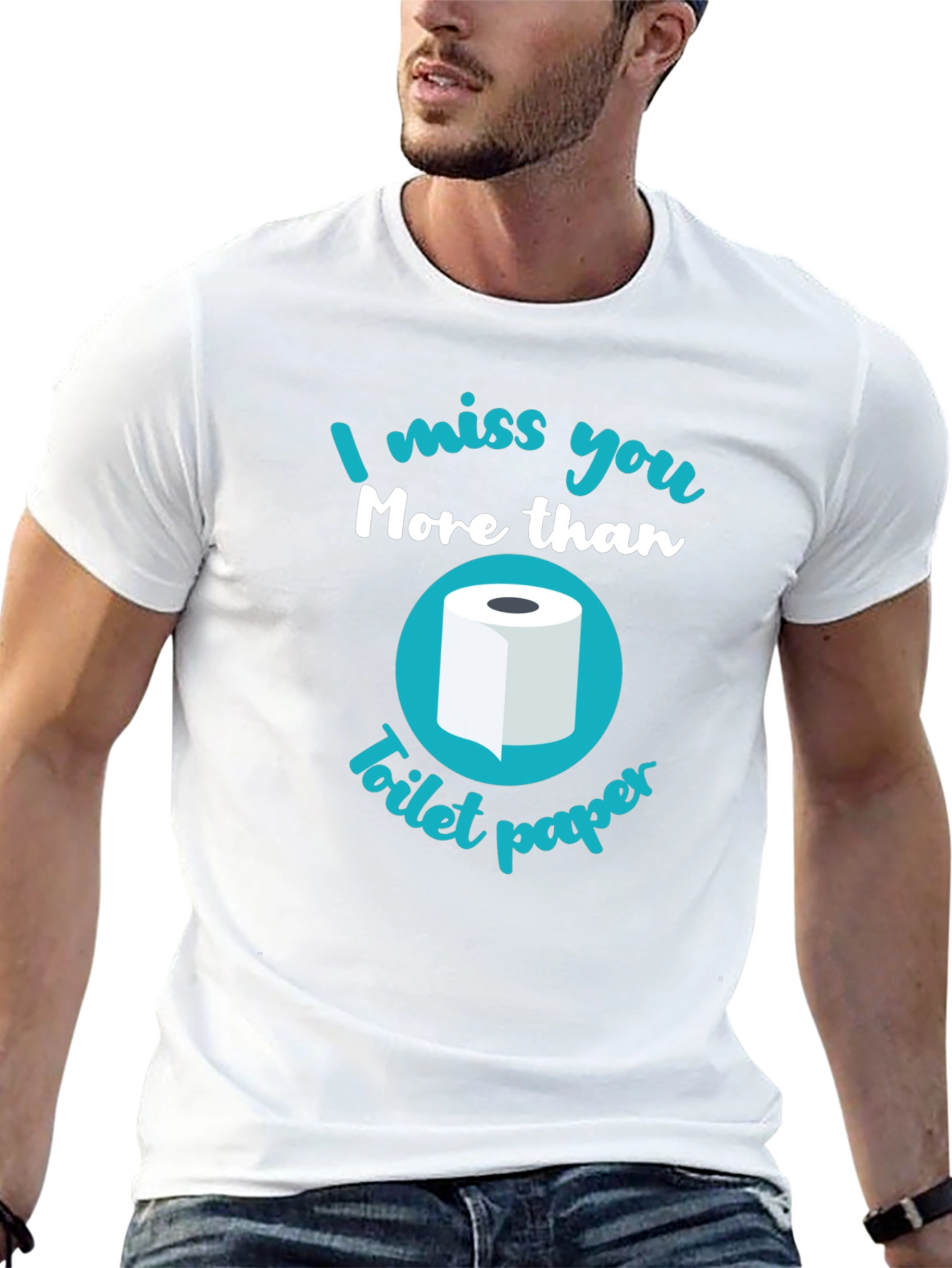 Black Funny Toilet Paper Graphic T-Shirt view 13