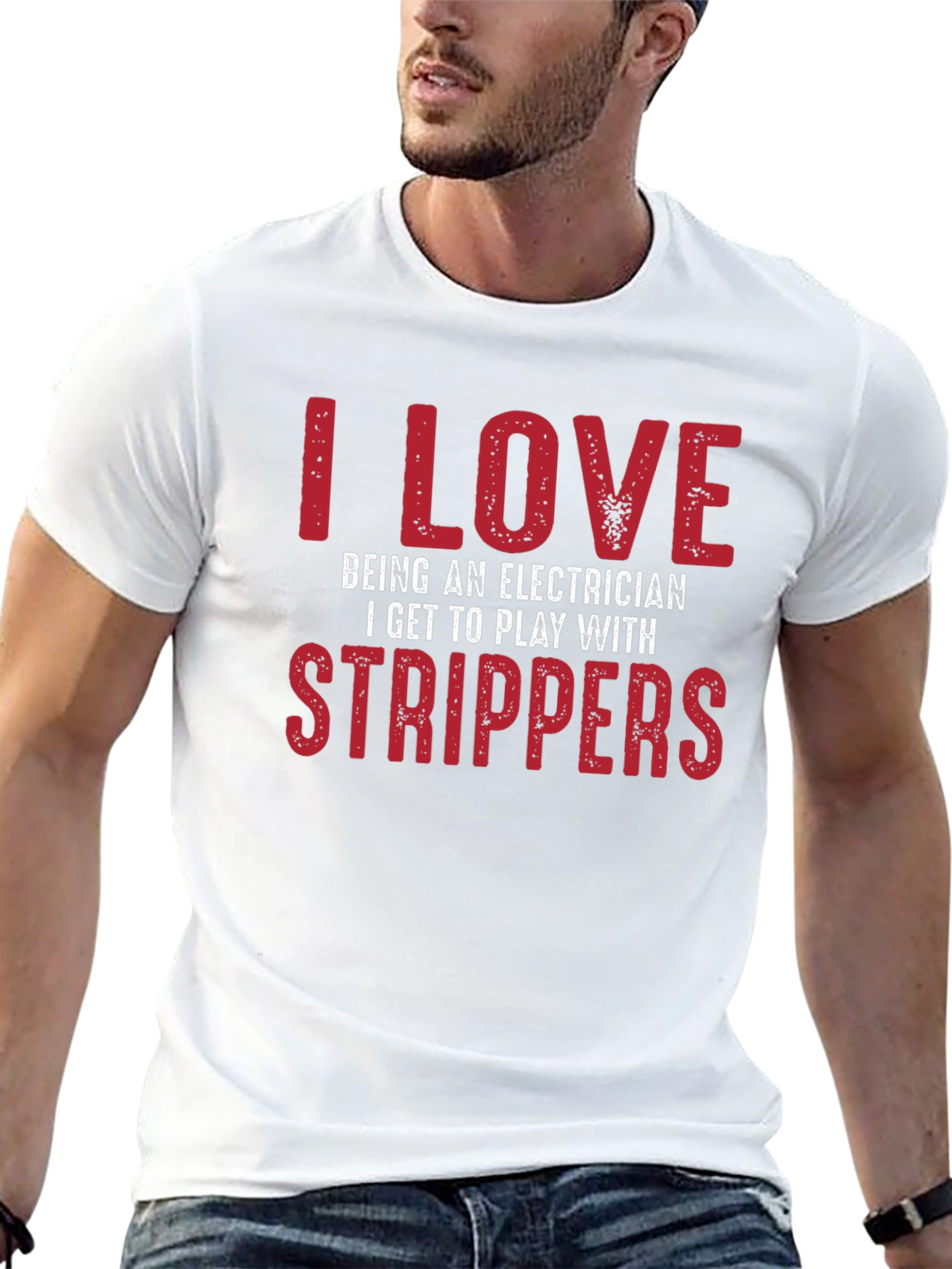 Black Electrician Strippers T-Shirt Funny Joke view 13