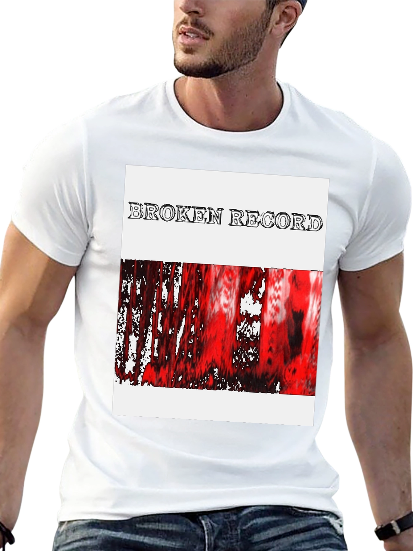 Black Broken Record Graphic Tee - Trendy Casual Style view 13