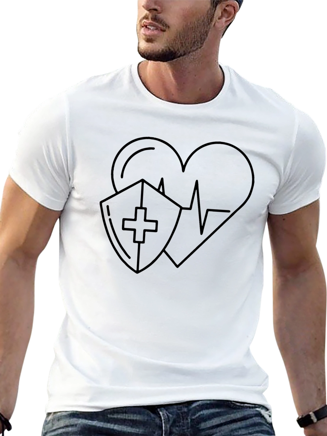 Black Heart Shield T-Shirt - Stylish Protection view 13
