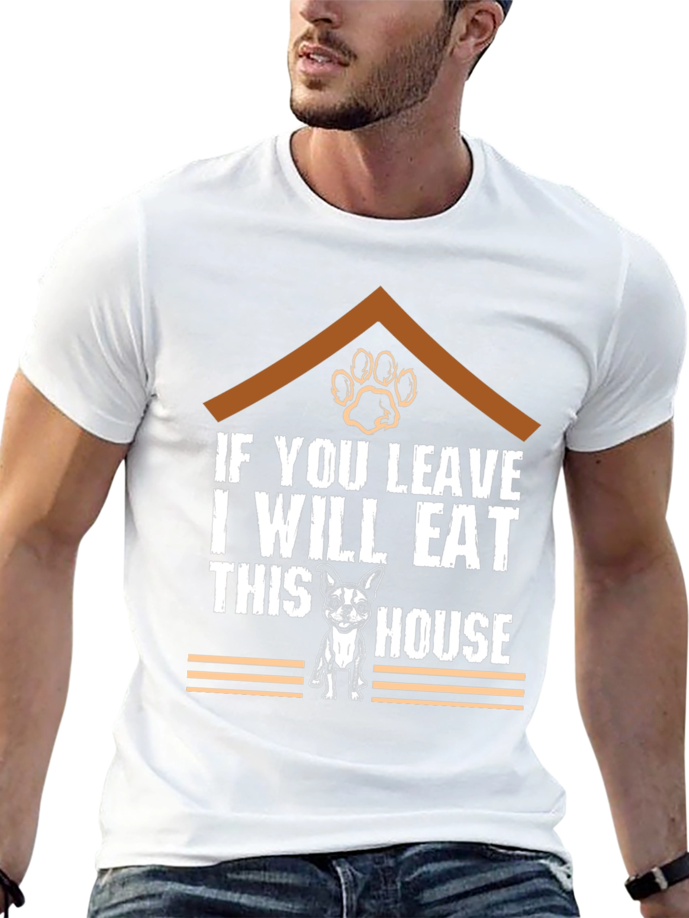 Black Funny Dog Eat House T-Shirt view 13