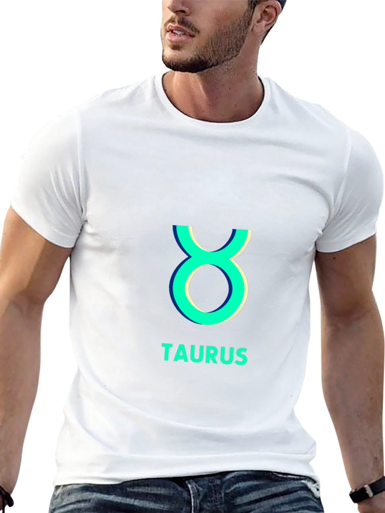 Black Taurus Zodiac Sign Black T-Shirt view 13